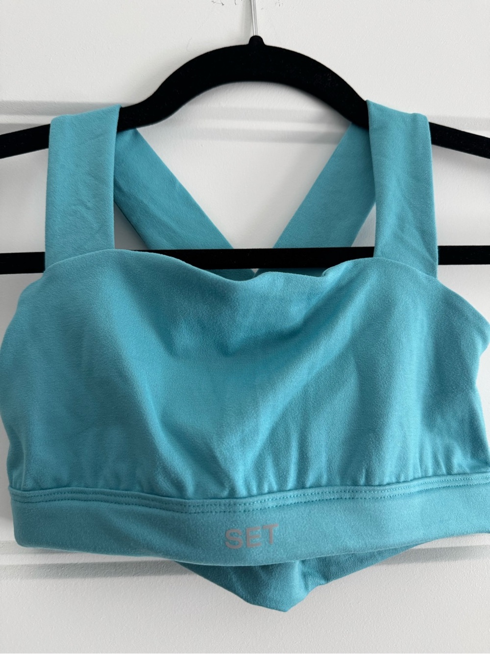 SET Active Turquoise Crossback Cropped Sports Bralette